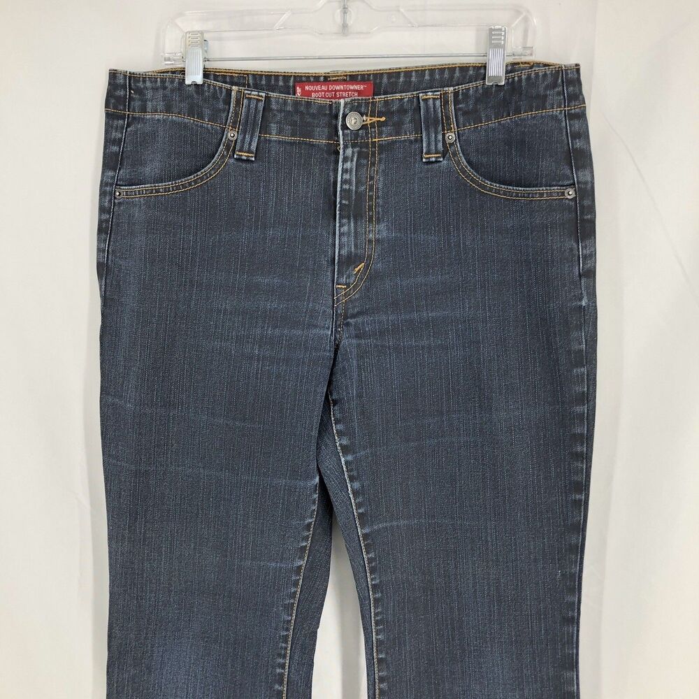 Levis 525 Nouveau Downtowner Boot Cut Mid Rise Stretch Denim Jeans 14 (35x31)